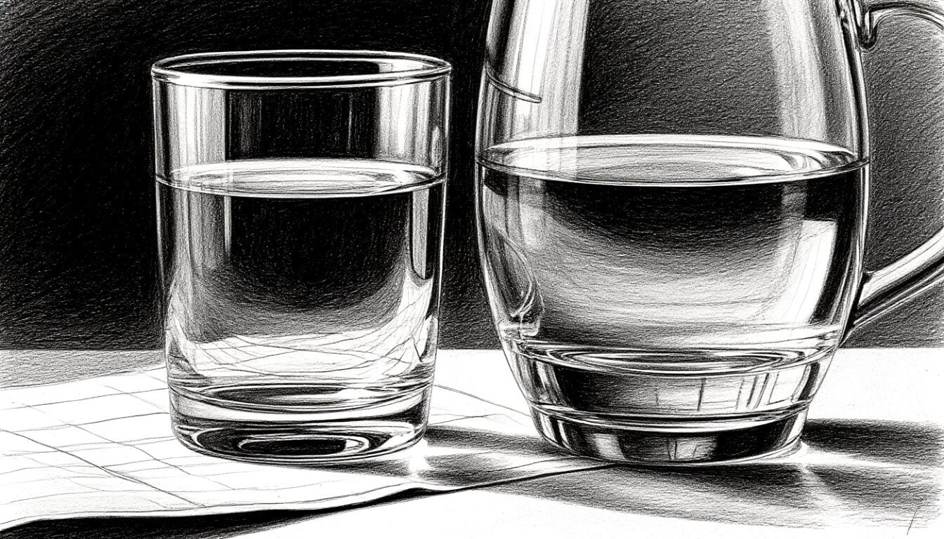 Как рисовать стекло и прозрачные предметы: блики, преломления и тональные отношения